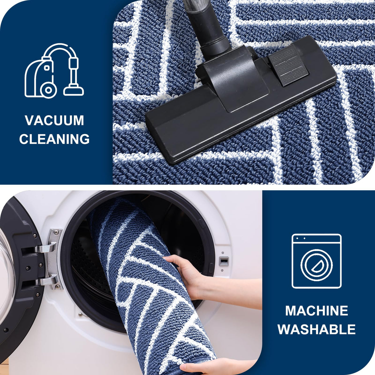OLANLY indoor mat is easy to clean with hose or machine wash.