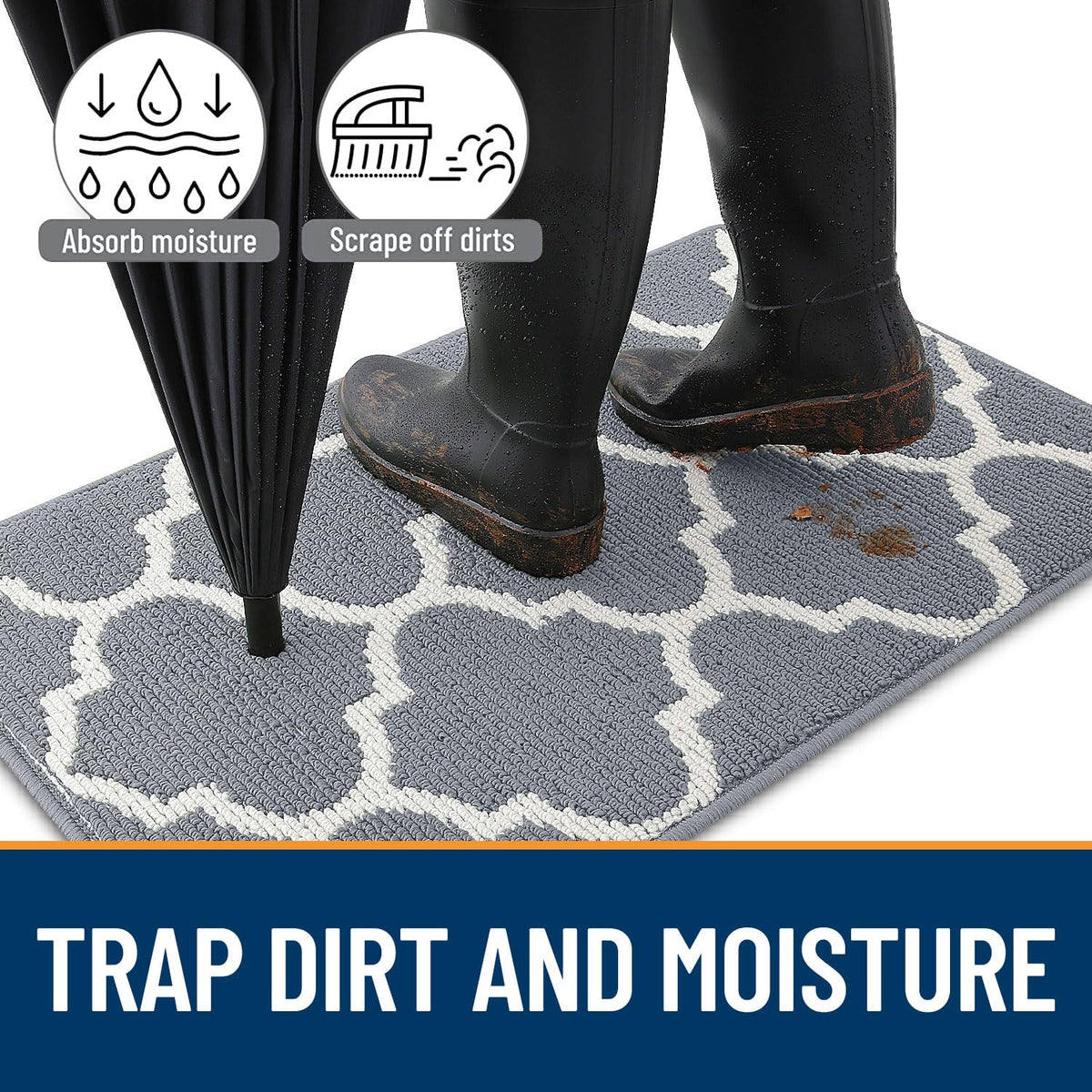 OLANLY indoor mat captures dirt and moisture, helping floors stay cleaner