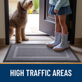 OLANLY durable entrance mat blends with decor while staying functional.