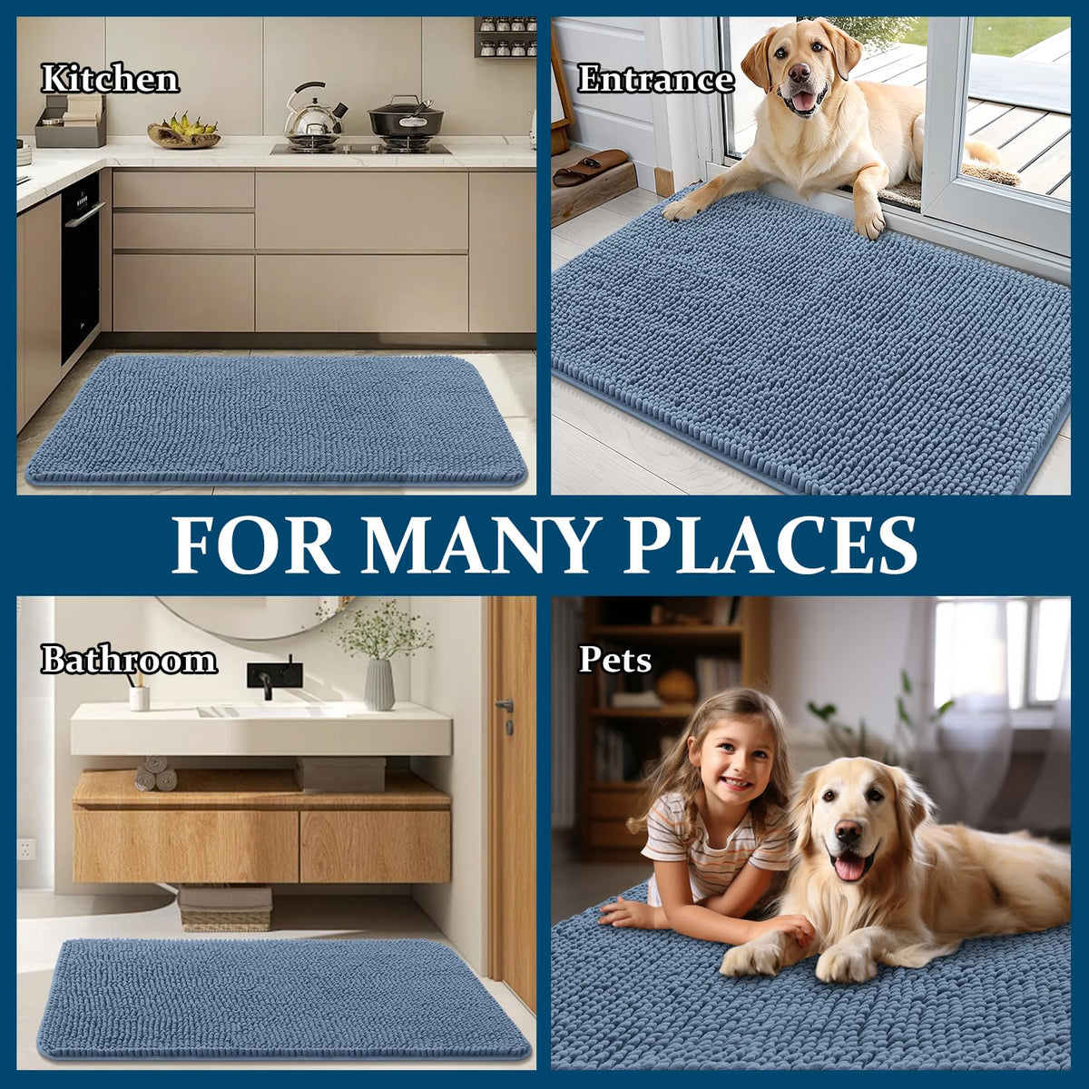 OLANLY indoor-outdoor dog mat suited for homes, crates, cars