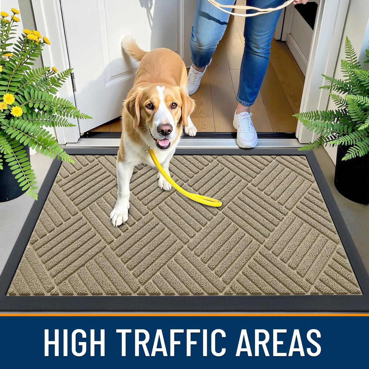 OLANLY ultra low profile 0.3 inch mat sits neatly under doors