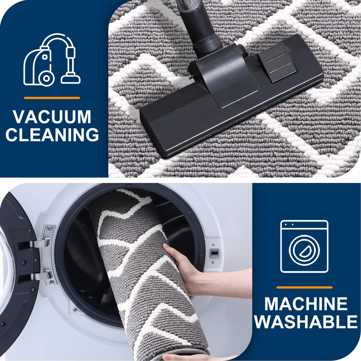 OLANLY low-profile door mat fits under doors with easy cleaning.