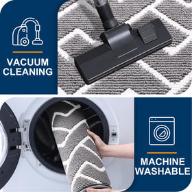 OLANLY low-profile door mat fits under doors with easy cleaning.