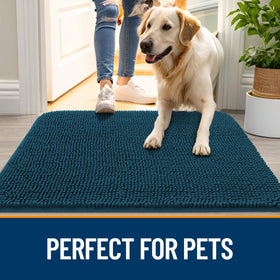 OLANLY Low-Profile Door Mat fits under doors without snagging.