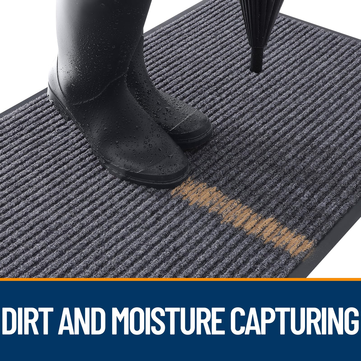 OLANLY Low-profile doormat fits doors and absorbs moisture.