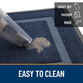OLANLY low-profile entrance mat fits under most doors without jamming.