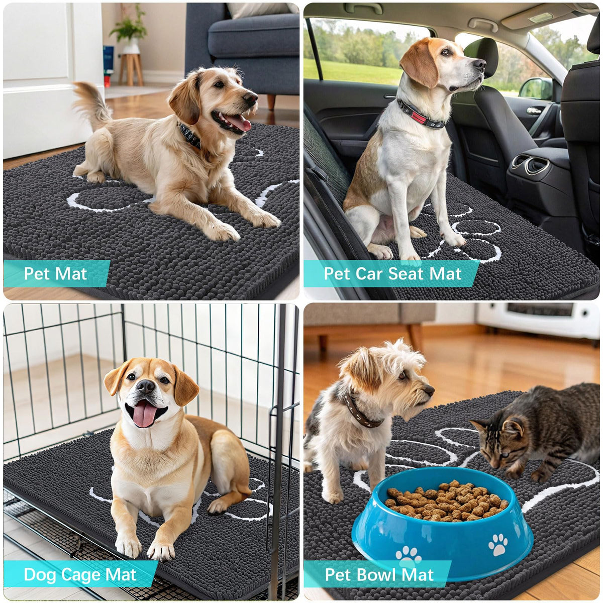 OLANLY low-profile mat fits under doors without catching.