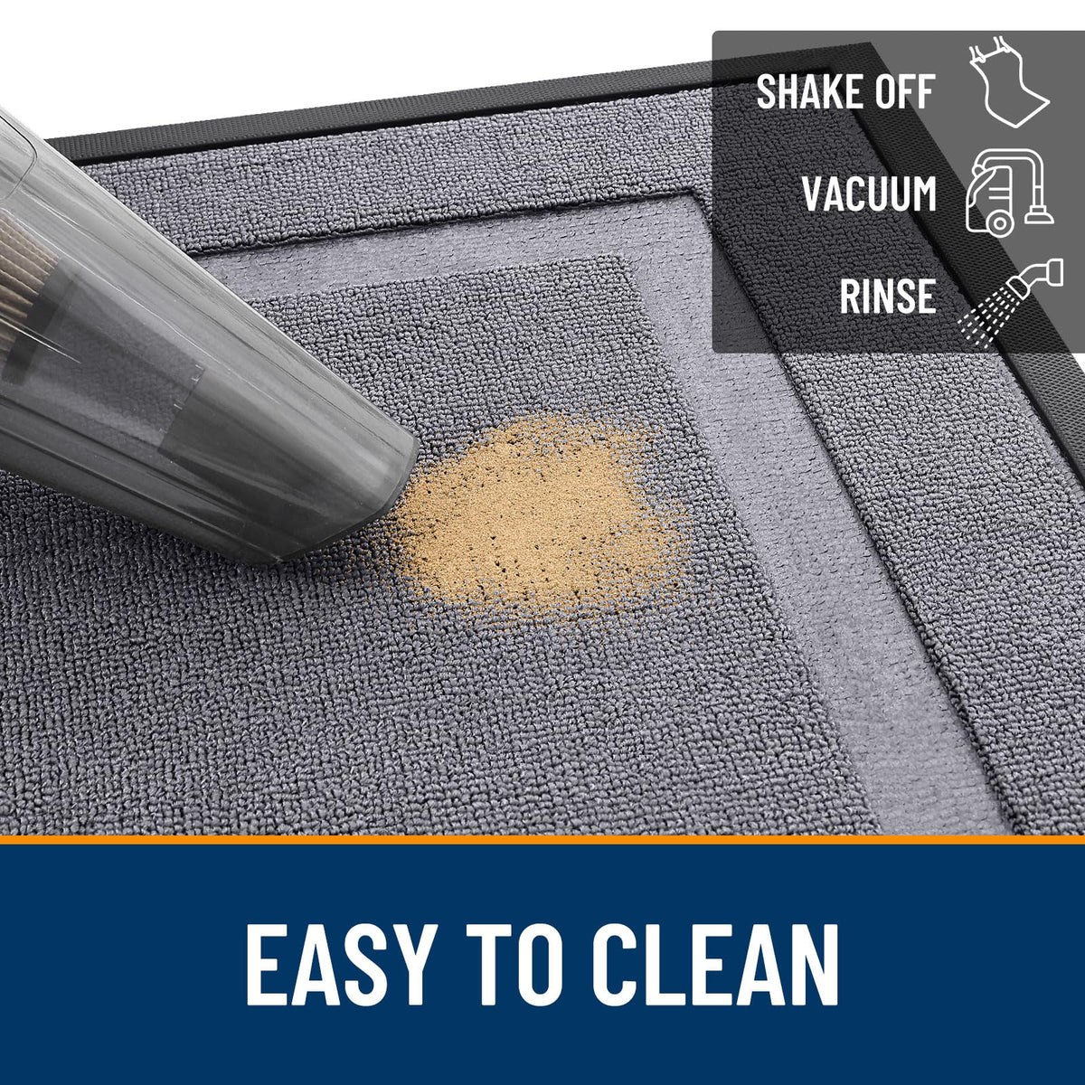 OLANLY indoor-outdoor mat protects interior floors in busy entryways.