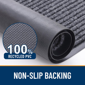 OLANLY low-profile mat 0.3 inch height fits under most doors.