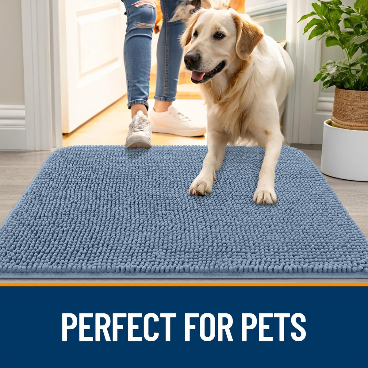 OLANLY machine-washable dog mat for easy cleaning after messes