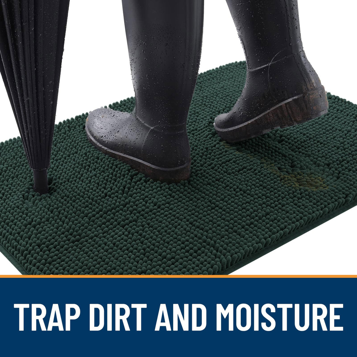 OLANLY mat absorb-moisture-dirt captures water and debris at the threshold