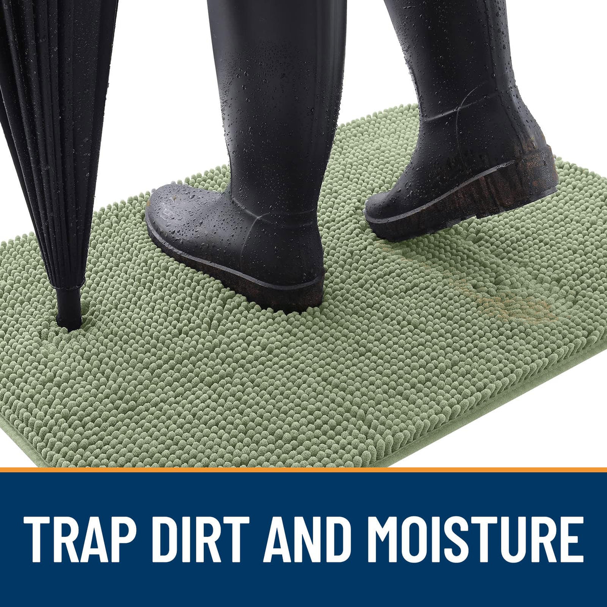OLANLY mat absorbs moisture quickly, helping floors stay dry after muddy walks.
