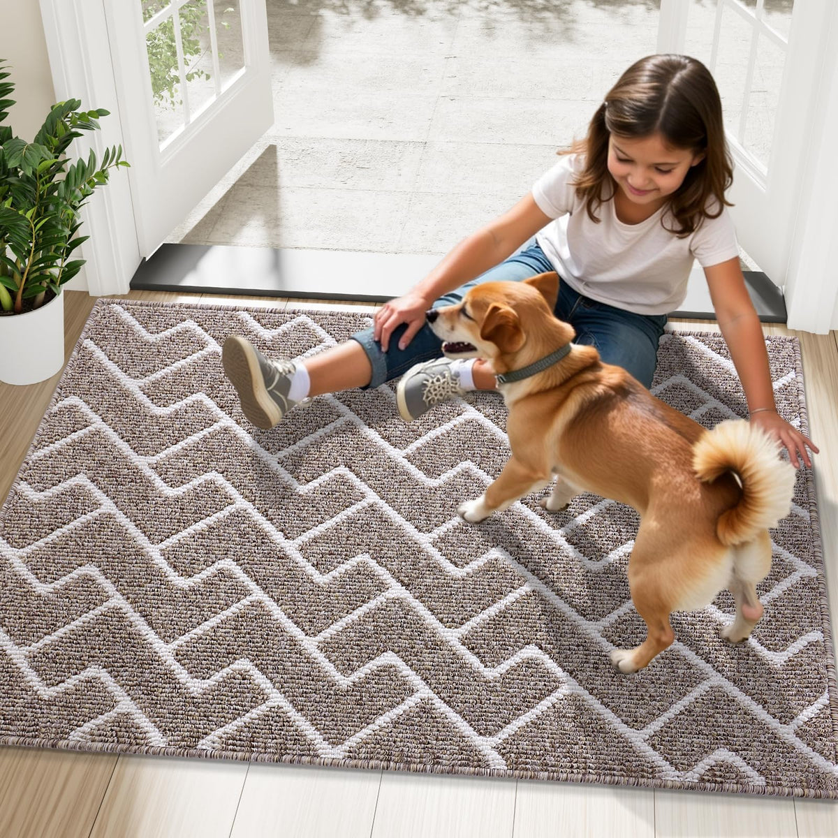OLANLY Indoor Entrance Mat is durable for daily wear in high-traffic areas.