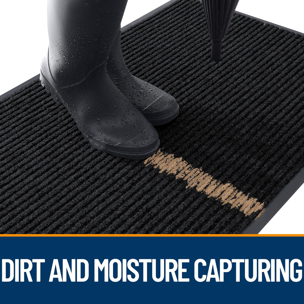 OLANLY non-slip backing keeps the mat securely in place on busy entryways.