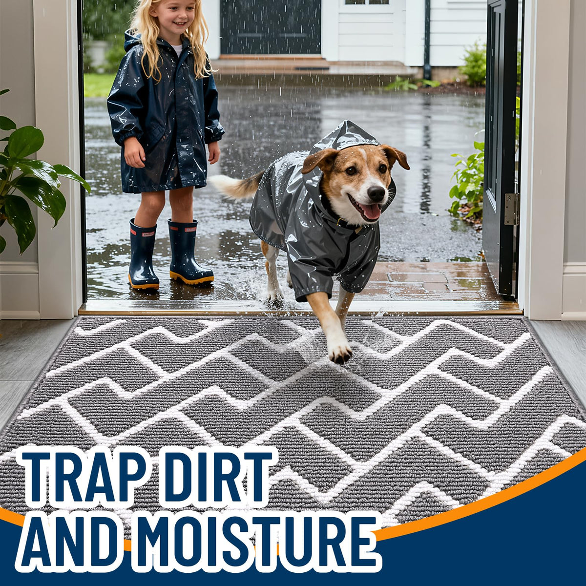 OLANLY non-slip backing keeps the mat steady in busy entryways.