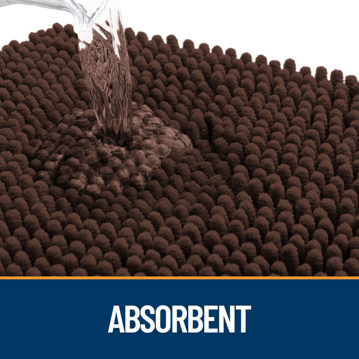 OLANLY mat features non-slip rubber base for steady footing near doors.