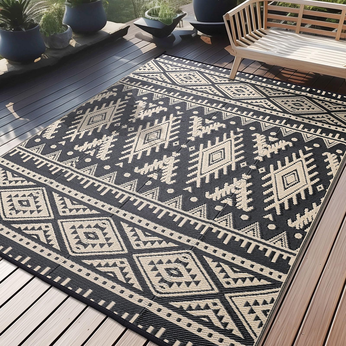 OLANLY outdoor rug 6x9 waterproof for patios and decks.