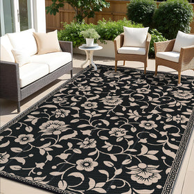 OLANLY outdoor rug 8x10 with floral pattern adds style to patios.