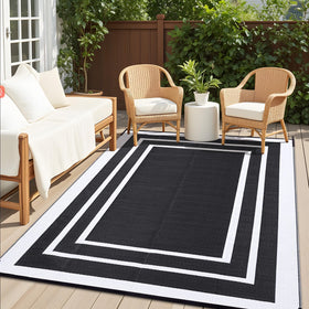 OLANLY outdoor rug 9x12 reversible design enhances patio style and easy transitions.