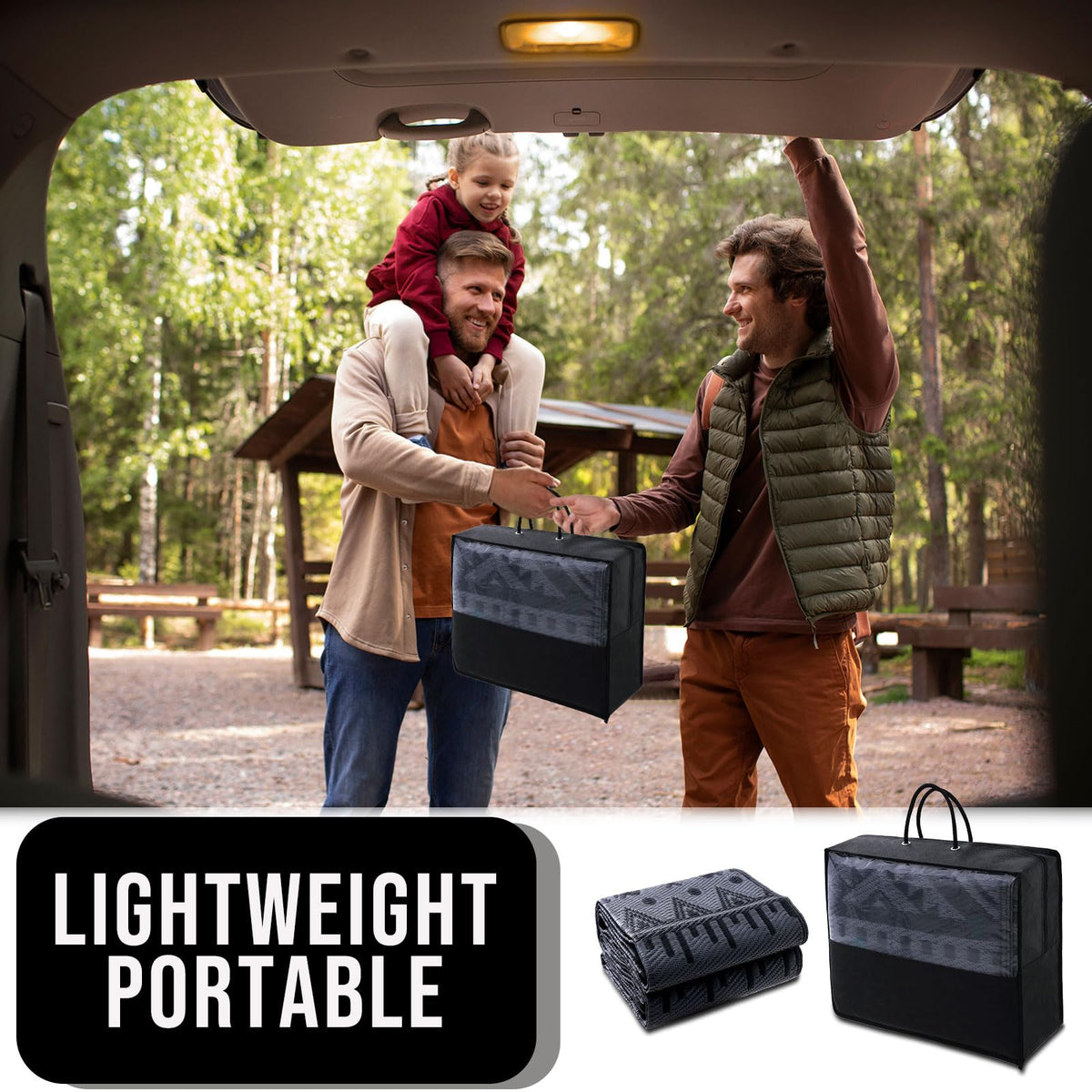 OLANLY Lightweight, foldable rug for easy transport to campsites and balconies.