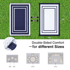 OLANLY Outdoor Rug reversible design for indoor or outdoor use.