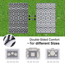 OLANLY rug with reversible geometry design for two styling looks.