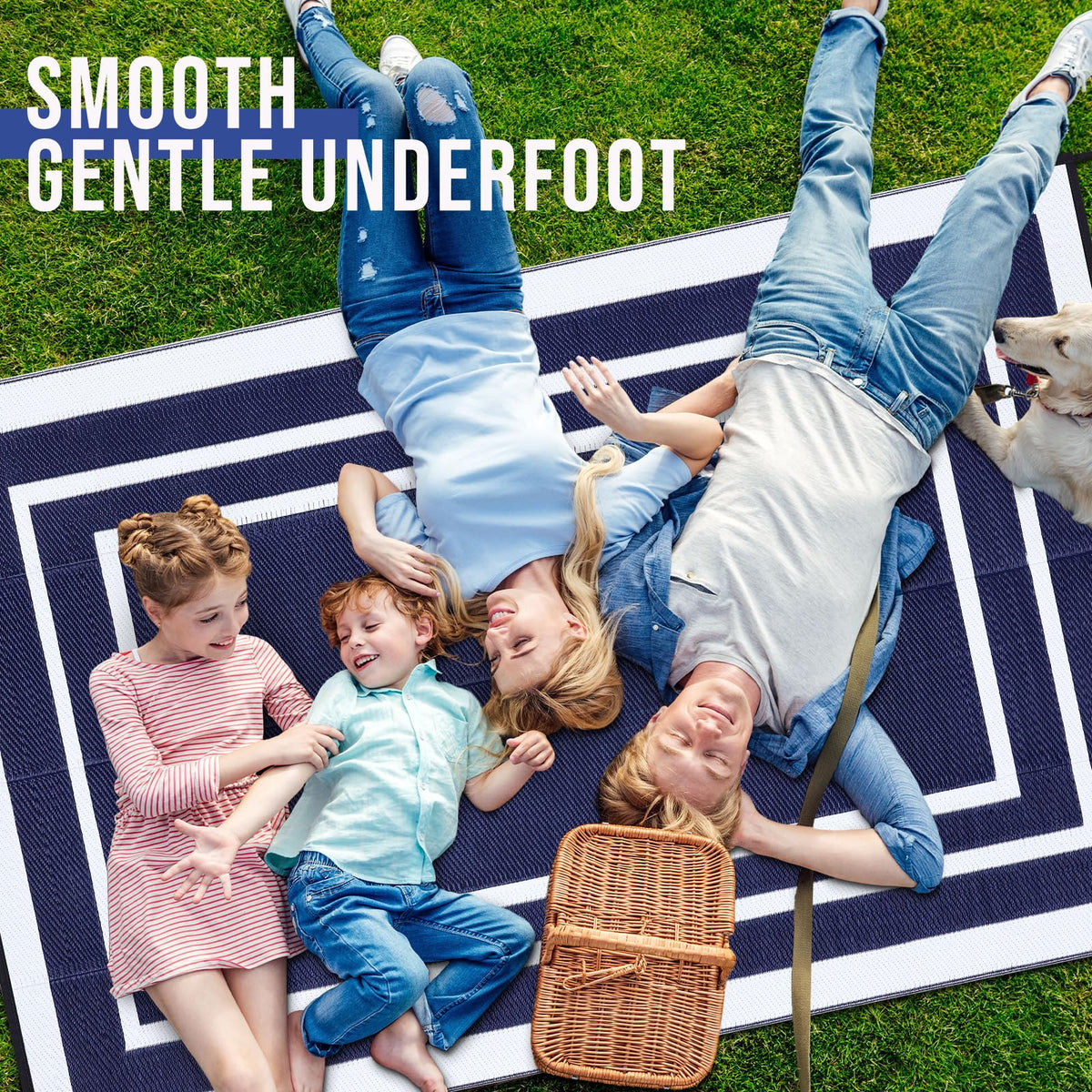 OLANLY Outdoor Rug UV-resistant coating preserves colors over time.