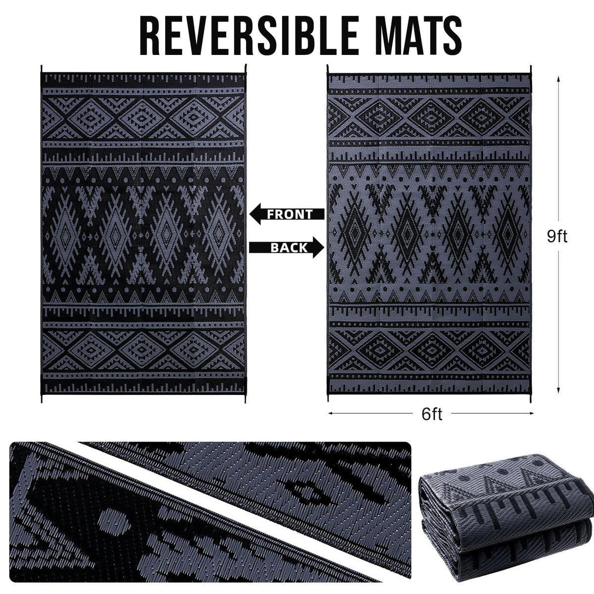 OLANLY rug beside camping gear for picnic and RV trips