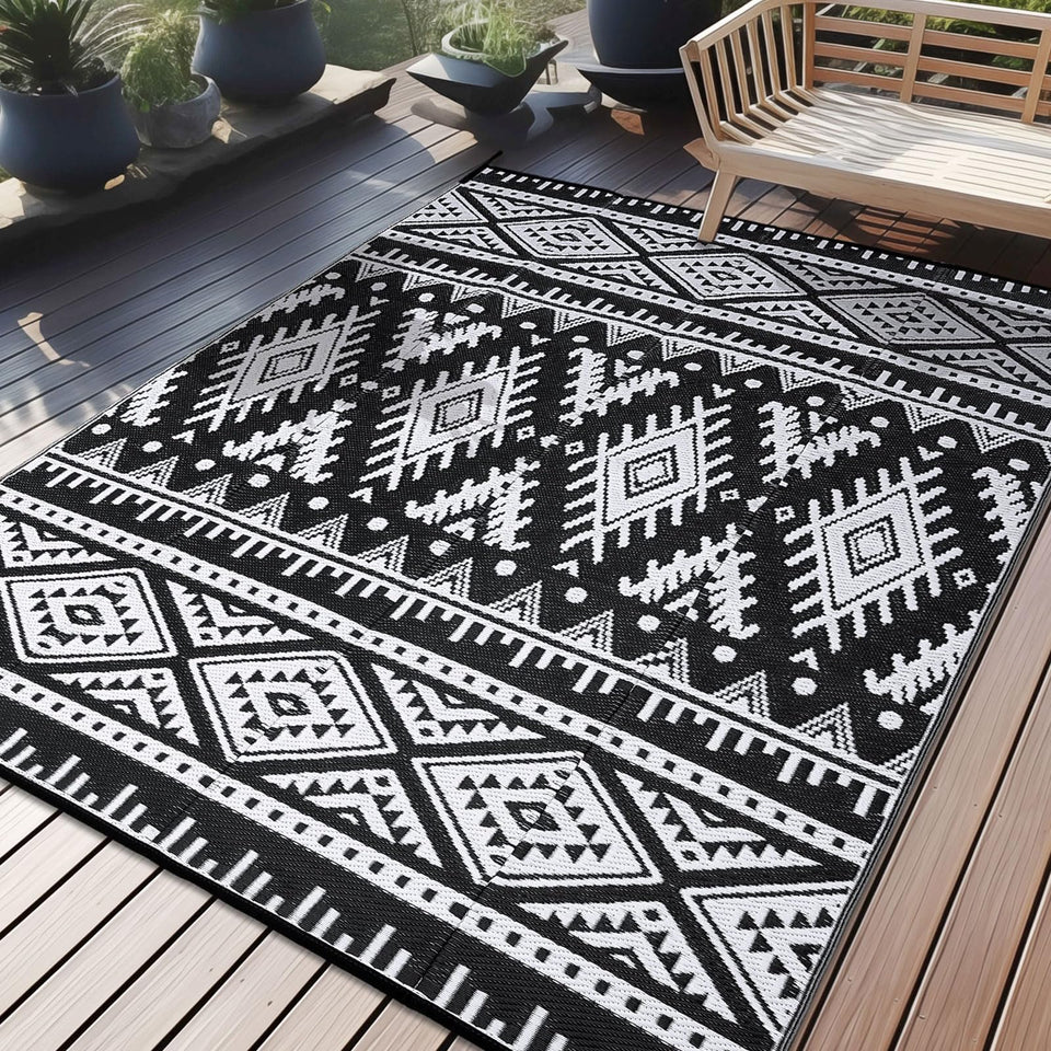 OLANLY outdoor rug waterproof 6x9, perfect for patio or deck spaces