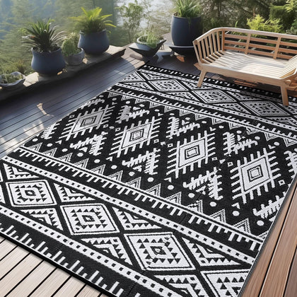 OLANLY outdoor rug 8x10 waterproof, quick-dry for patios and decks.