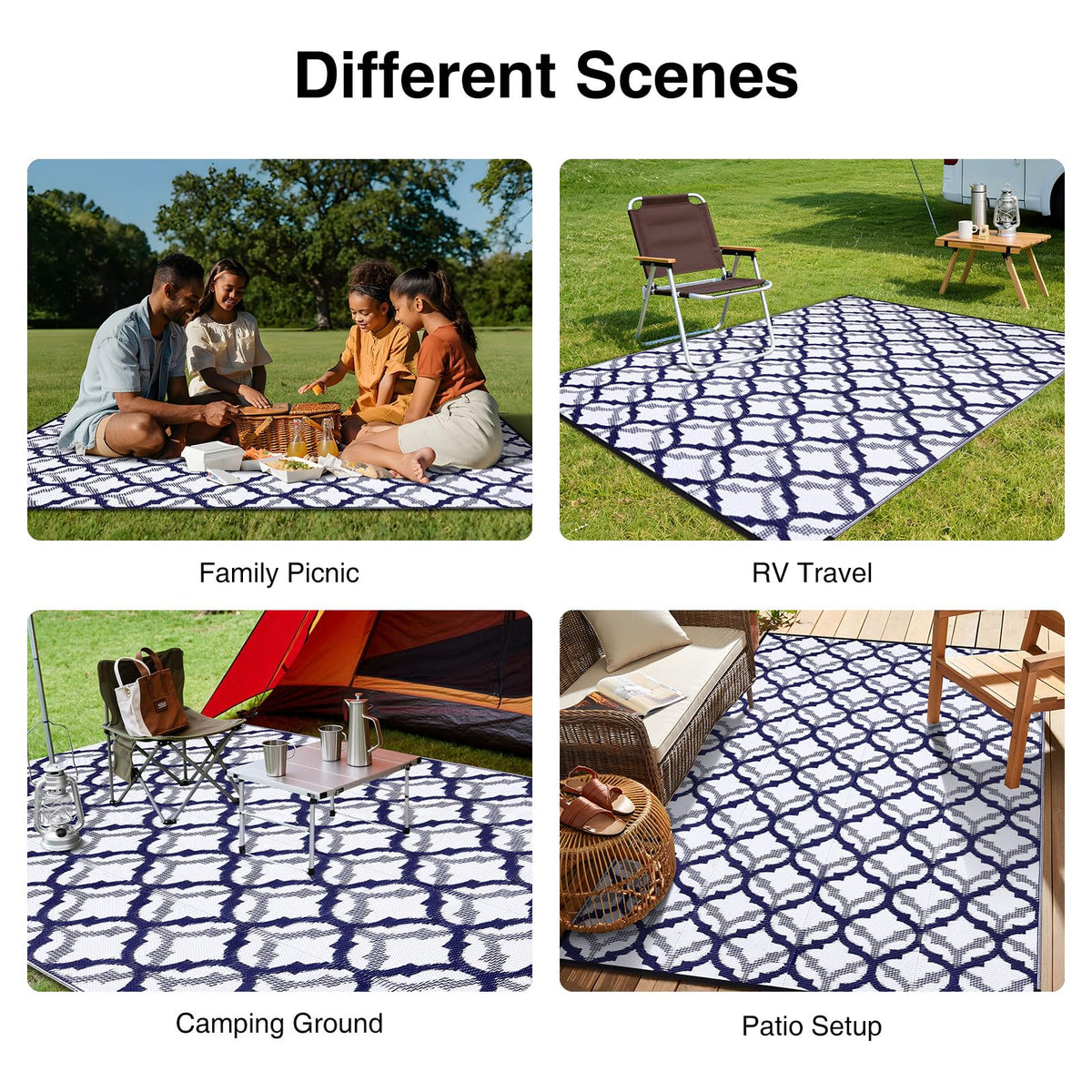 OLANLY outdoor rug on balcony for deck use.