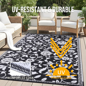 OLANLY rug on a patio ready for use.