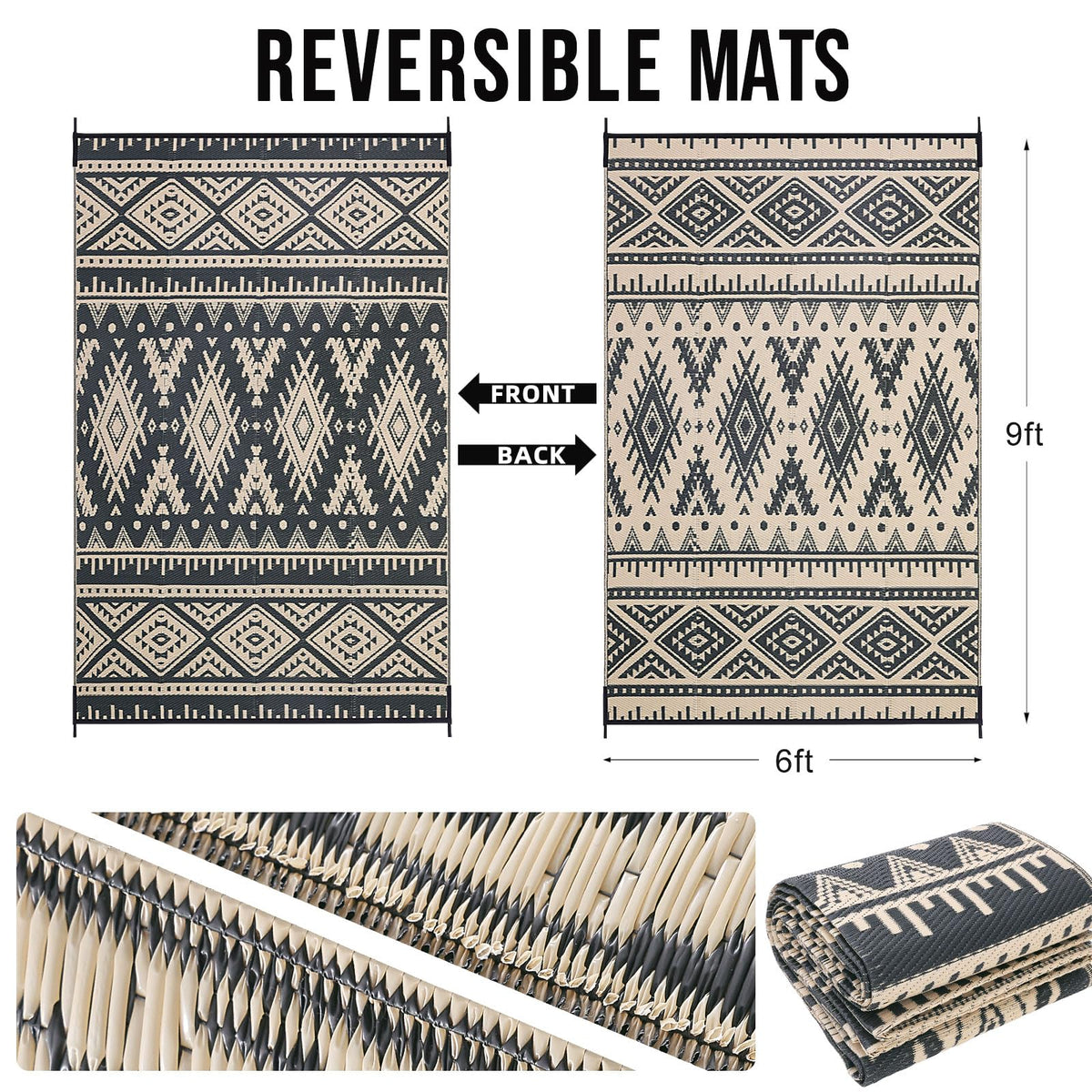 OLANLY reversible boho pattern rug for quick style refresh.