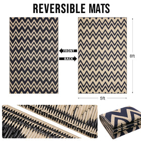 OLANLY reversible chevron rug offers versatile decor for porches.