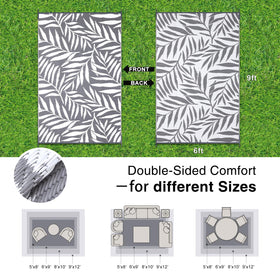 OLANLY reversible rug leaf-pattern sides for two looks and versatile styling
