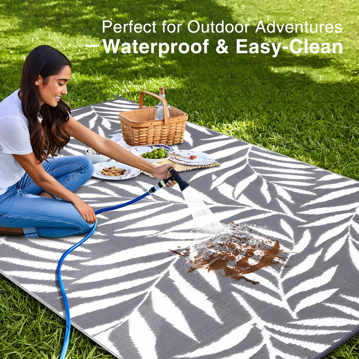 OLANLY RV mat for outside use, quick-drying and easy to clean