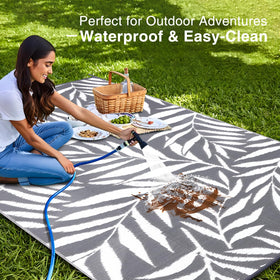 OLANLY RV mat for outside use, quick-drying and easy to clean