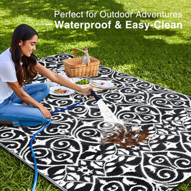 OLANLY RV mat suitable for camping and outdoor spaces.
