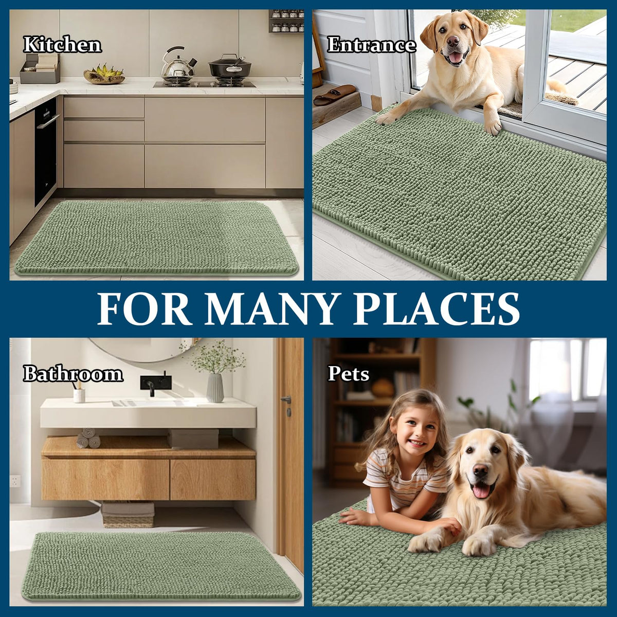 OLANLY sage green entry mat adds color and protection to entryways