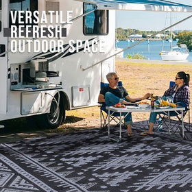 OLANLY soft plastic-straw rug; gentle under bare feet outdoors