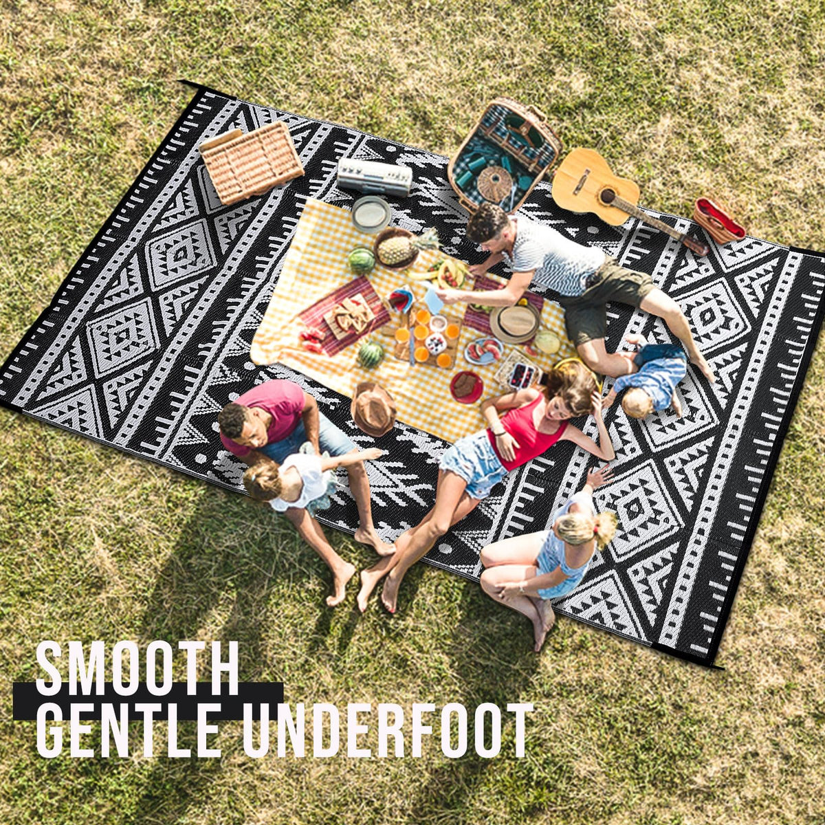 OLANLY soft plastic straw texture rug for barefoot comfort outdoors