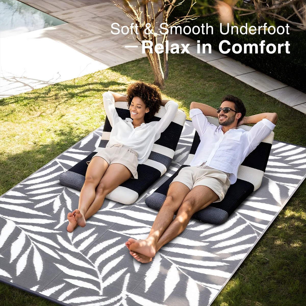 OLANLY soft plastic straw texture, comfortable underfoot for lounging