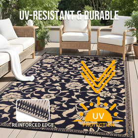 OLANLY UV-protected patio rug with color-fast hues for sun-exposed spaces.