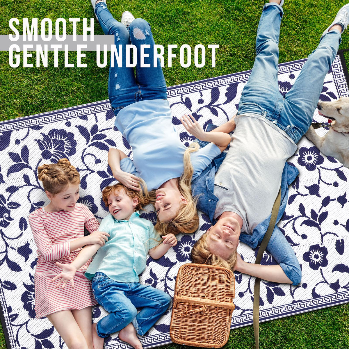 OLANLY UV-protected rug preserves color in sunlit patios.