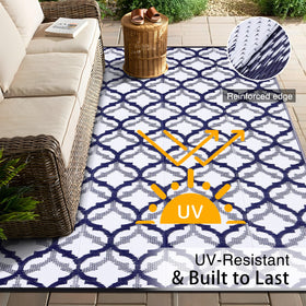 OLANLY UV-resistant rug stays vibrant in sun.