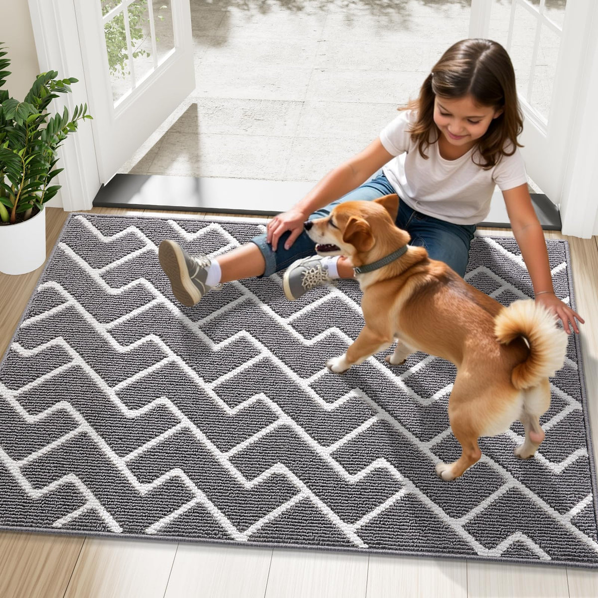 OLANLY versatile entryway mat suits kitchens, patios, and indoor entrances.