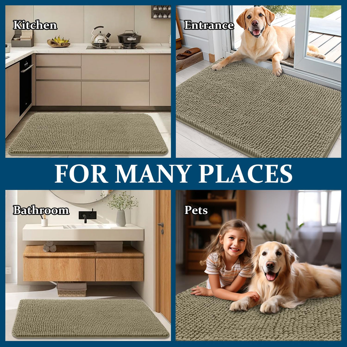OLANLY warm taupe color complements any entryway.