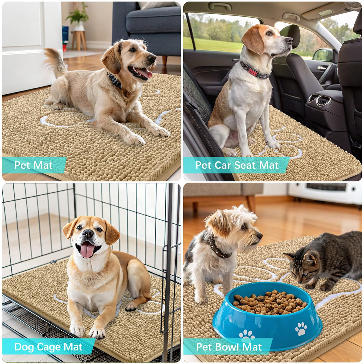 OLANLY washable beige mat dries quickly after washing.