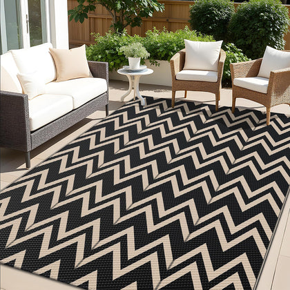 OLANLY waterproof outdoor rug 5x8, durable for patios and decks.