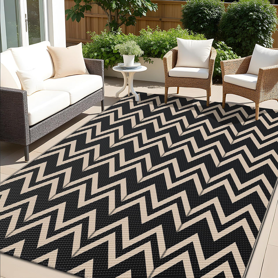 OLANLY waterproof outdoor rug 5x8, durable for patios and decks.